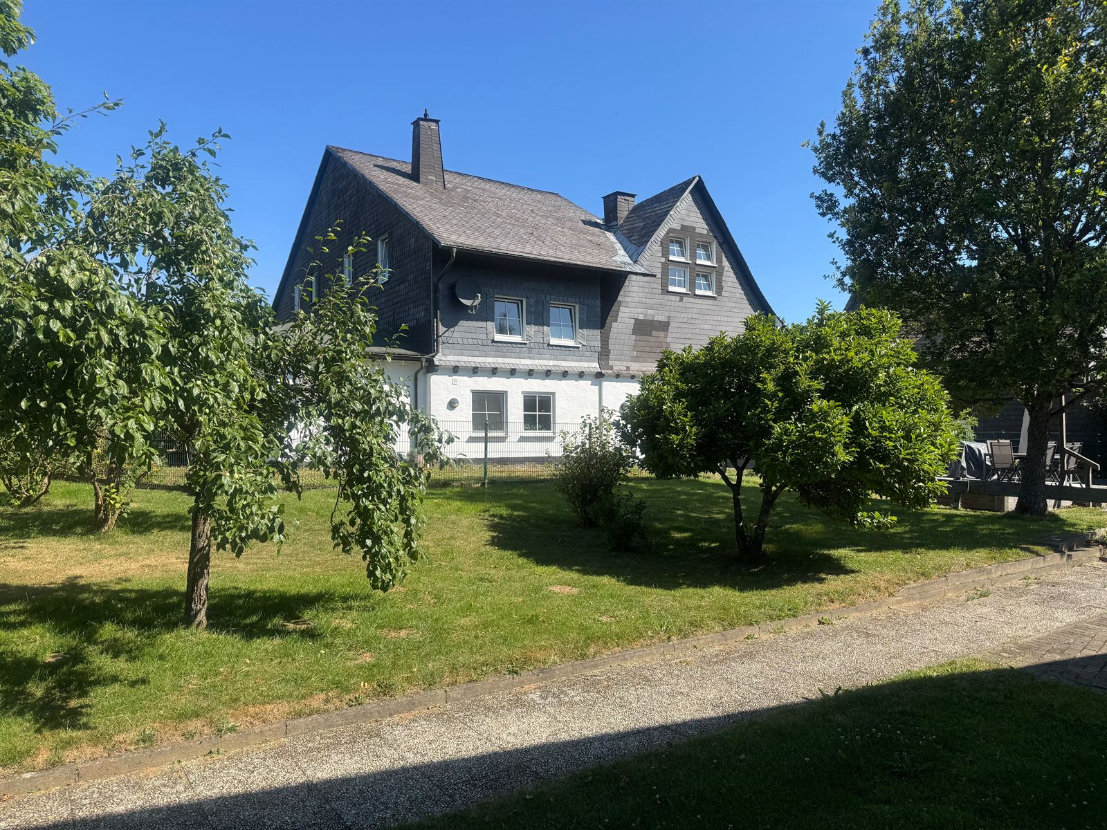 Large garden of Haus Astenalm with panoramic views