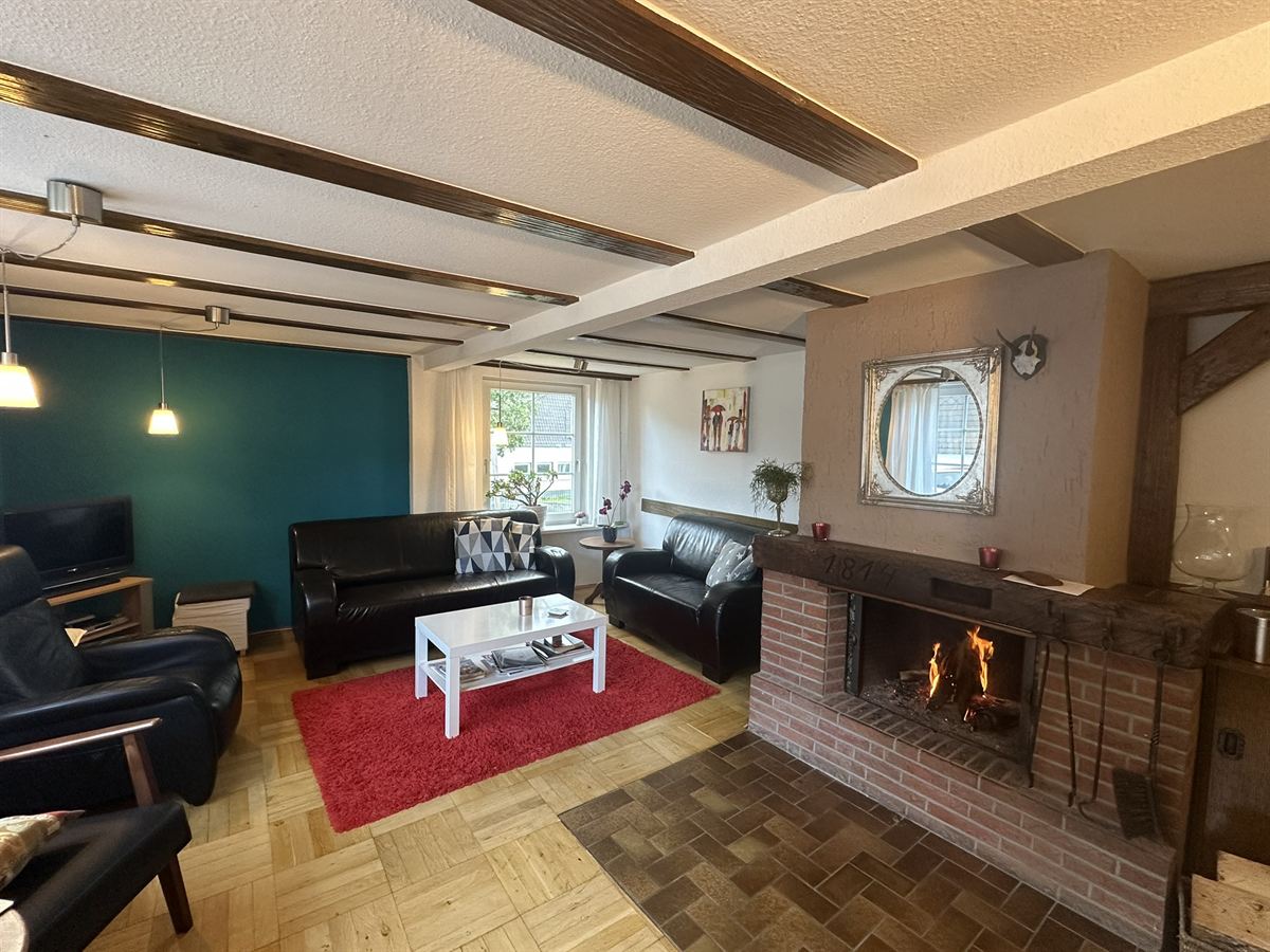 Living room with fireplace